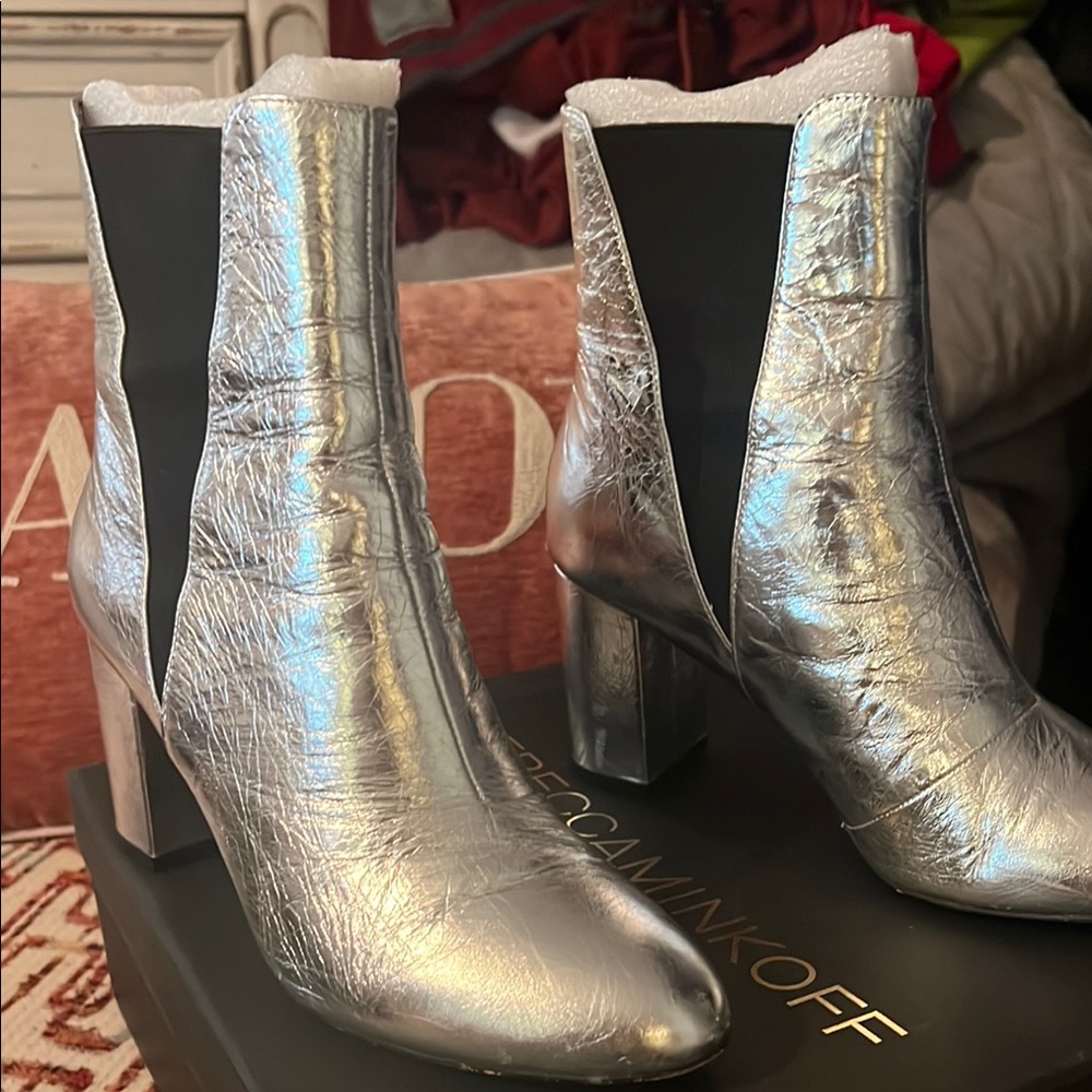 Rebecca Minkoff Silver Ankle Boots - Picture 3 of 8